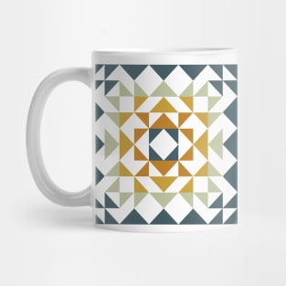 Geometric Quilt Shapes | Earthy Teal Mug